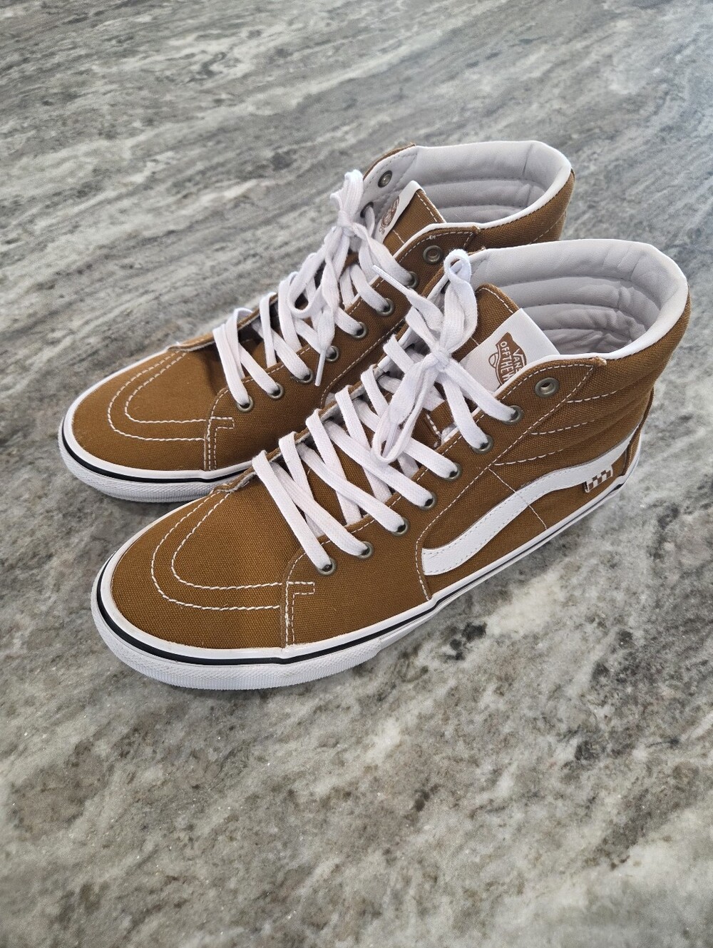 Vans Skate Sk8-Hi Canvas Golden Brown Sneakers Mens Size 12